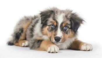 border collie in front of white background, generate ai photo