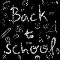 Back to school banner with doodle elements. use foe web, posters, invitations, design vector