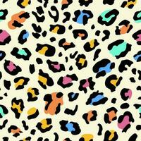 Abstract Hand Drawing Leopard skin print. Leopard animal skin background. Textured abstract and wild print design for textile. Neon colors. Vector illustration