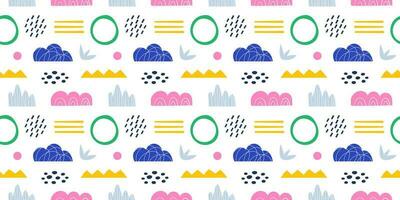 Aabstract organic nature shapes and doodles seamless pattern vector