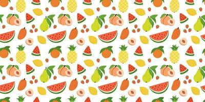 sin costura modelo tropical fruta, bayas textura fondo de pantalla diseño vector