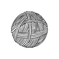 vector drawing in doodle style. ball of wool. knitting, crochet, hobby