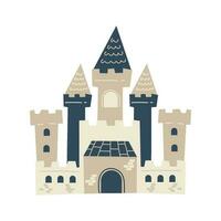 cuento de hadas castillo mano dibujado estilo vector