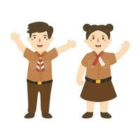 happy indonesia scout day illustration vector