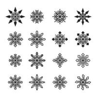 sencillo copos de nieve símbolo icono haz conjunto vector