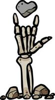 hand skeleton gesture love from grave halloween vector