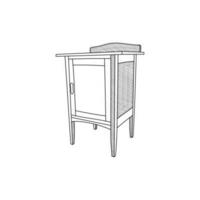 Cabinet icon line simple furniture design, element graphic illustration template vector