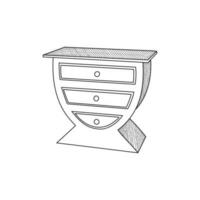 Furniture design of Cupboard line art vector, minimalist illustration design vector