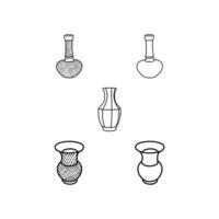 set of Vase collection icon design template, outline logo design, style, line.abstract, can be used for your company vector