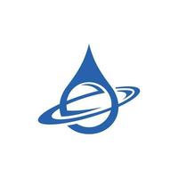 water drop planet orbit circle logo design, Suitable for any business related to Water and world. vector