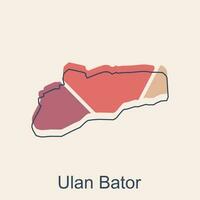 vector map of Ulan Bator modern outline, High detailed vector map Mongolia illustration vector Design Template, suitable for your company