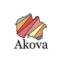logo de el ciudad de aková mapa ilustración modelo diseño, diseño en blanco antecedentes vector