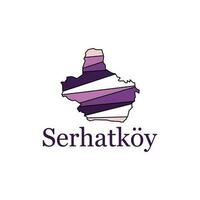 Serhatkoy region location within Turkey colorful map, illustration design template vector