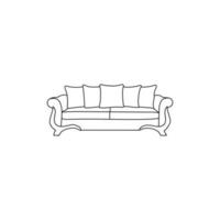 Retro Sofa line icon illustration design, element graphic illustration design template vector