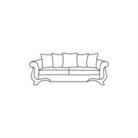 Retro Sofa line icon illustration design, element graphic illustration design template vector