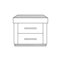Bed Table Logo element illustration icon, symbol design icon Furniture line art vector, minimalist illustration design vector
