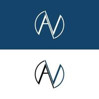 Letter AV monogram modern linked circle illustration design template, suitable for your company vector