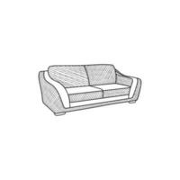 mueble logo diseño. lujoso interior diseño línea sofá sillas, logo diseño modelo vector