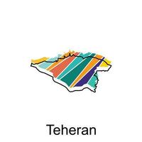 Teheran Highlighted on Iran Map, illustration design template vector