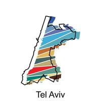 Tel Aviv on a geographical map icon design, Map is highlighted on the Israel country, illustration design template vector