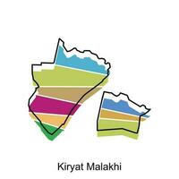 kiriat Malakhi mapa territorio icono. Israel mapa vector icono para web diseño aislado en blanco antecedentes