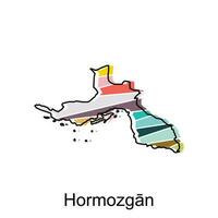 mapa de hormozgan administrativo, país de corrí departamentos con iconos, ilustración diseño modelo vector