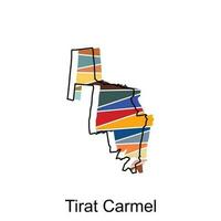 Tirat Carmel on a geographical map icon design, Map is highlighted on the Israel country, illustration design template vector