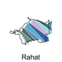 Rahat on a geographical map icon design, Map is highlighted on the Israel country, illustration design template vector