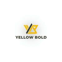 Abstract initial letter YB or BY logo in black and yellow color isolated in white background. Abstract strips yellow letter YB logo for financial technology company logo design inspiration template. vector