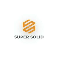 Abstract initial letter S or SS logo in orange color isolated in white background. SS initial vector hexagon monogram icon logo design in orange color applied for electrical company logo template.