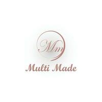 Abstract initial letter M or MM logo in pink color isolated in white background. Initial MM beauty monogram and elegant logo design, handwriting logo of initial signature, wedding, fashion, floral. vector