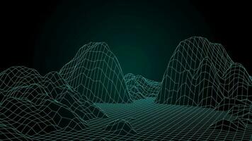 Abstract dark background with linear grid. The framework of the landscape. Polygonal map of the area. 3d vector illustration