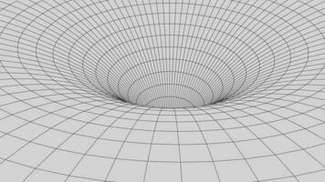 An abstract tunnel with a mesh structure. 3D grid of tunnels and corridors. Vector wormhole.