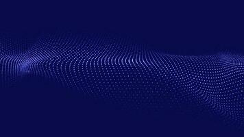 Futuristic blue background with a dynamic wave of particles. Big data. Vector illustration.