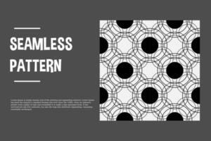 Seamless geometric pattern, Circle pattern line, Monochrome elements vector