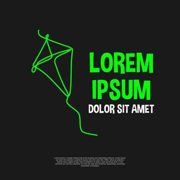 uno línea dibujo, abierto cometa. vector objeto ilustración, minimalismo mano dibujado bosquejo diseño