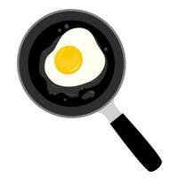 Egg frying on the pan vector