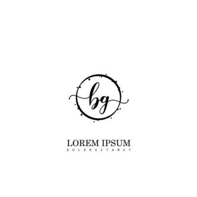 Initial BG handwriting logo vector