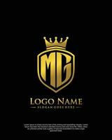 initial MG letter with shield style logo template vector