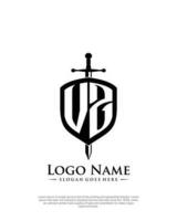 initial VZ letter with shield style logo template vector