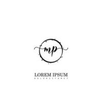 Initial MP handwriting logo vector