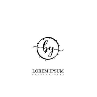 Initial BY handwriting logo vector