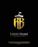 initial RB letter with shield style logo template vector