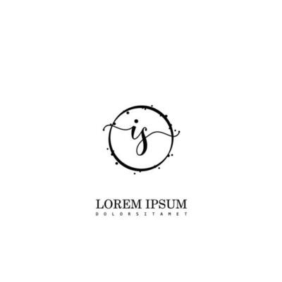 Initial IS handwriting logo vector