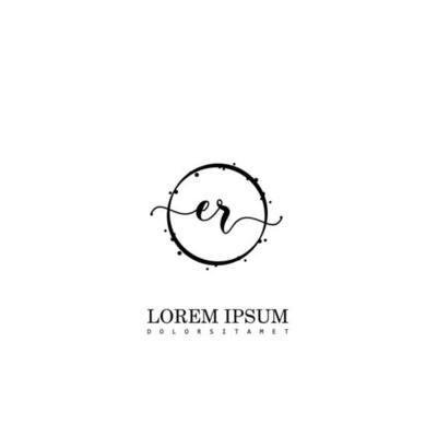 Initial ER handwriting logo vector