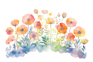 Aquarell Blumen- Hintergrund. Illustration ai generativ png