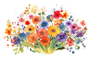 Watercolor floral background. Illustration AI Generative png