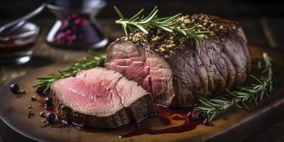 Roasted beef tenderloin meat photo