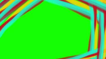 abstract frame with line colorful wavy on green screen background video