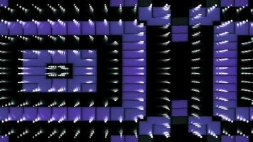 Purper naadloos isometrische patroon, 3d kubussen abstract achtergrond, fantastisch stad geometrie video